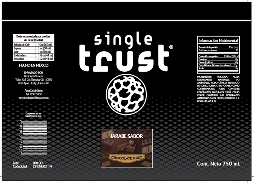 Jarabe Single Trust Chocolate 1 Lt.